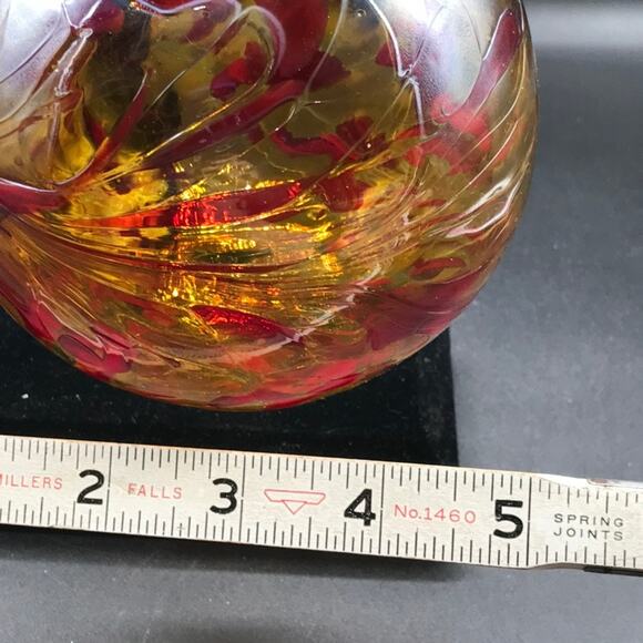 Hand Blown Glass Tear Drop Large Christmas Ornament Outdoor Orb 5" Diameter - Picture 7 of 7